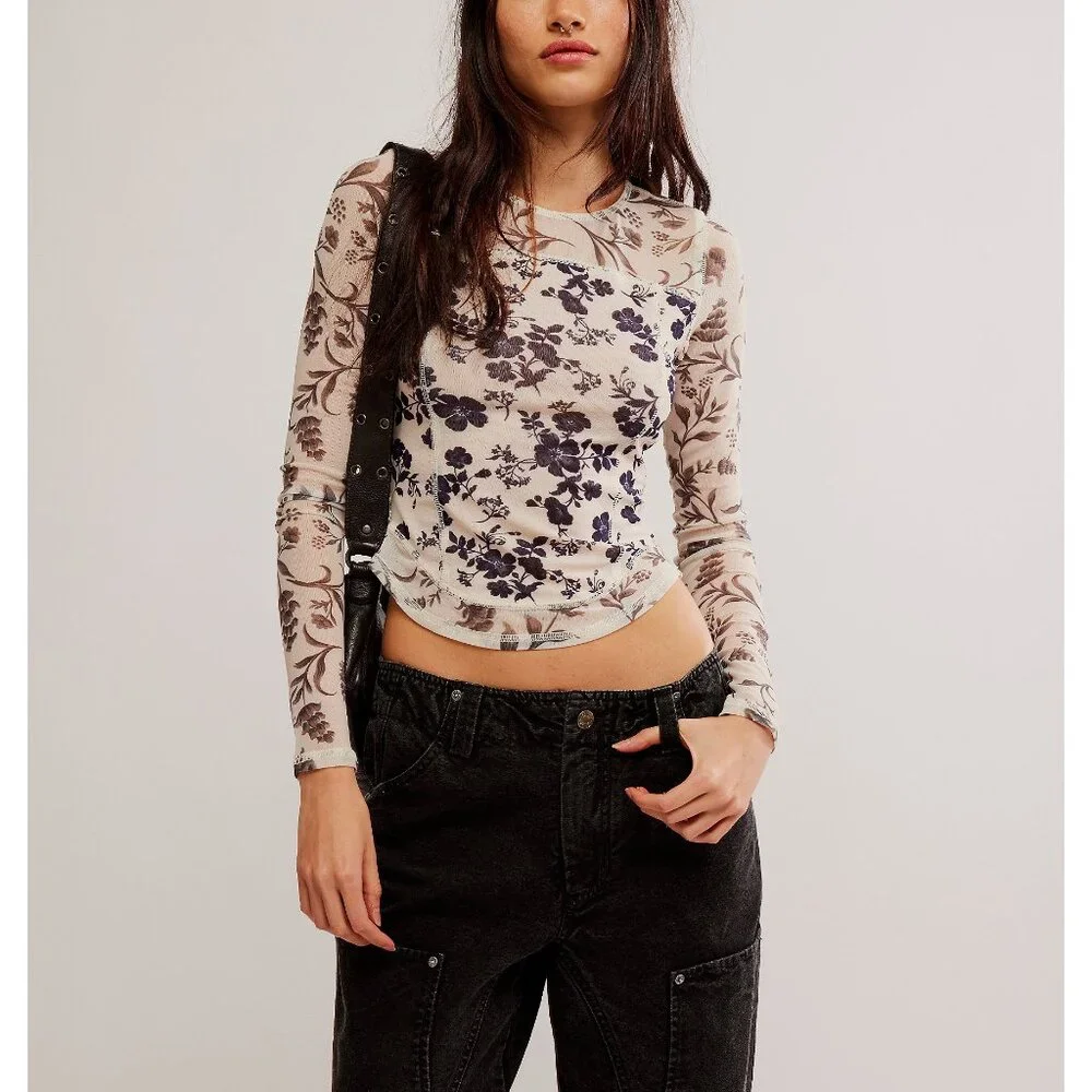 🌙FREE PEOPLE Betty's Garden Top / Neutral Combo🌙 - Picture 1 of 8
